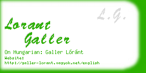lorant galler business card